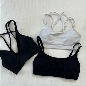 lululemon athletica Black and White Strappy Sports Bra Trio